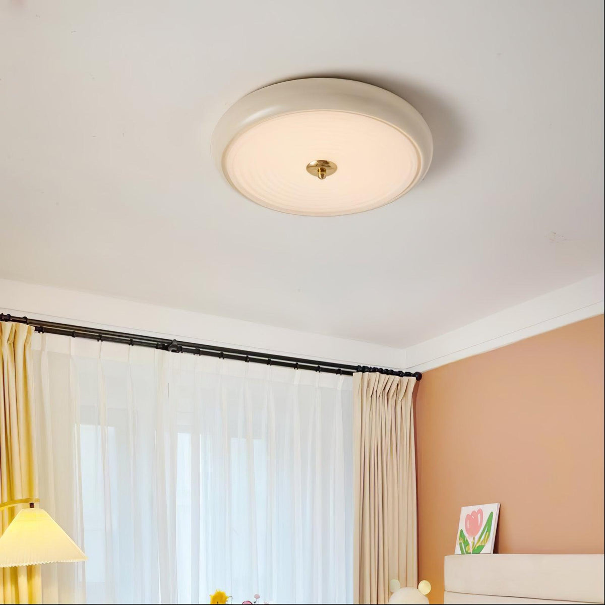 Utheara Modern Minimalist Ripple Cream Glass Ceiling Lamp