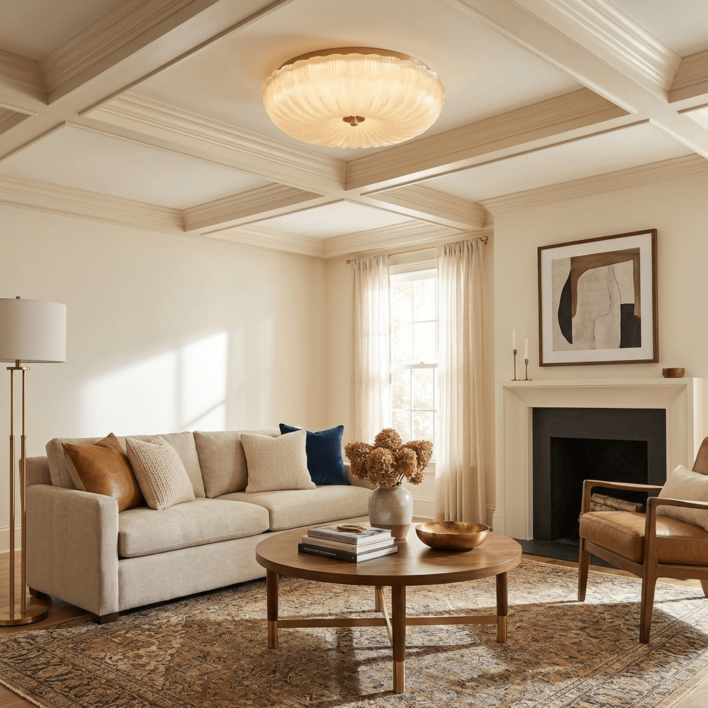 Enxia Ripple Glass Flush Mount Ceiling Light