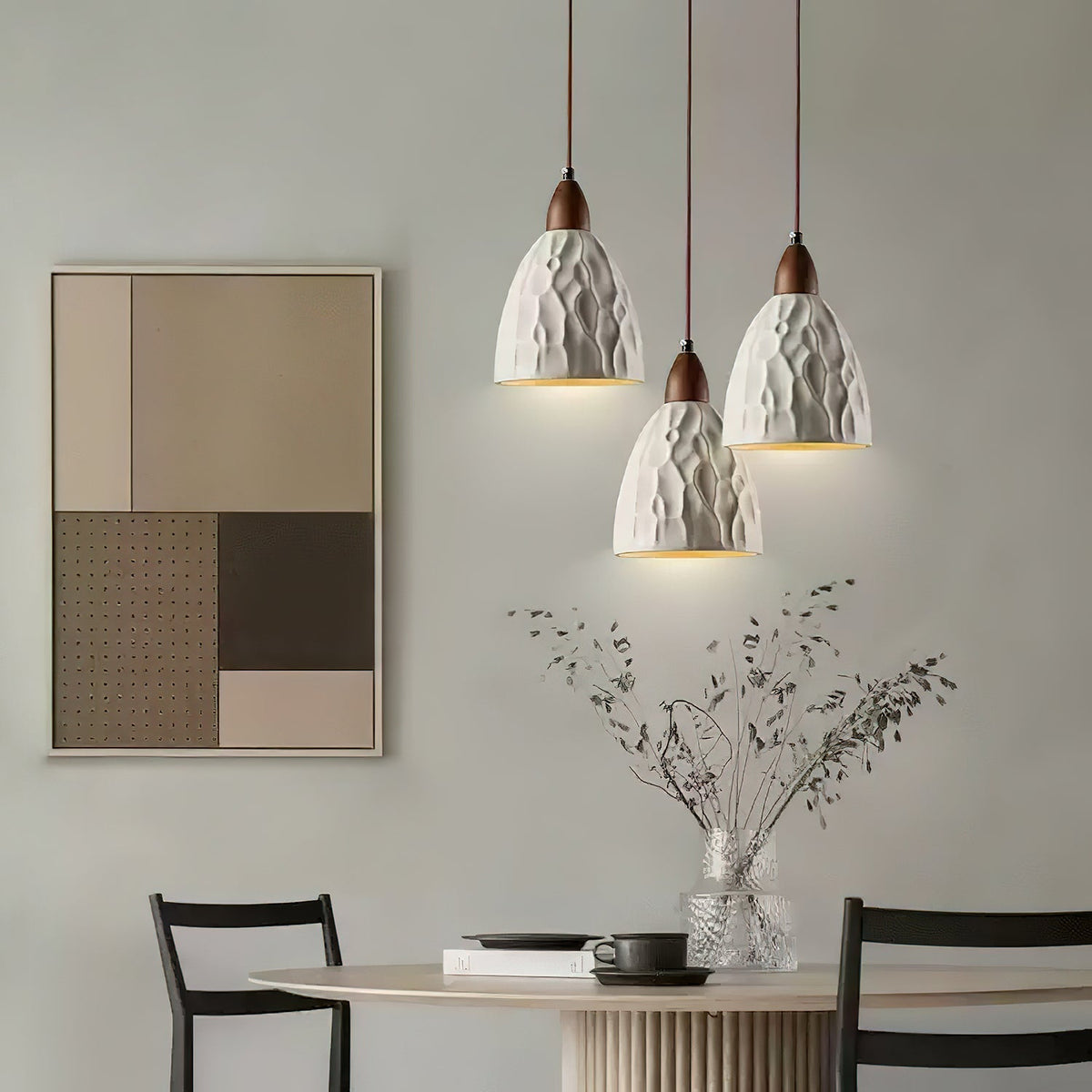 Osilora Premium Nordic Art Ripple Wood Pendant Light