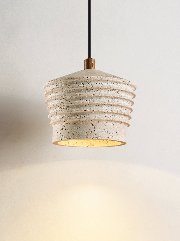 Hana Maison Ribbed Natural Yellow Travertine Pendant Lamp