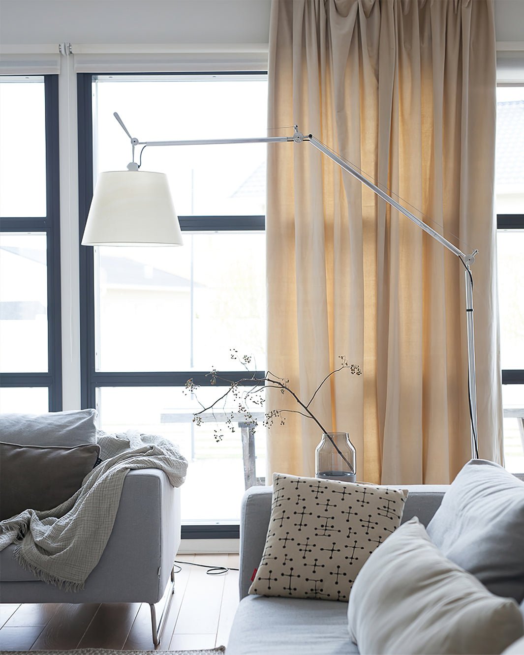 Ciroce Fabric Industrial Floor Lamp