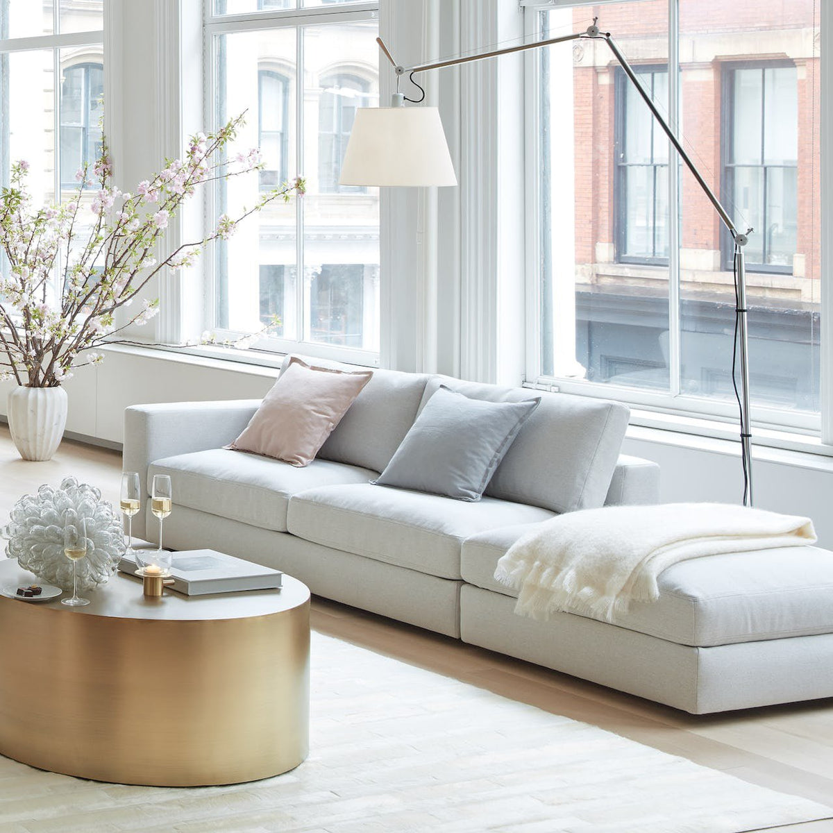 Ciroce Fabric Industrial Floor Lamp