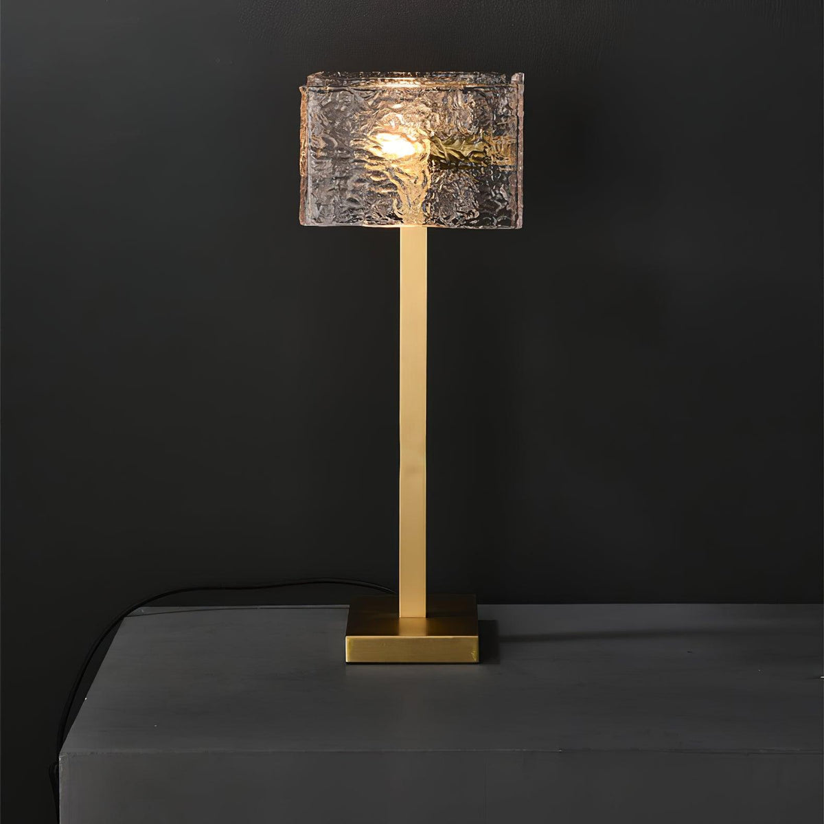 Blyn Brass Glass Artistic Table Lamp