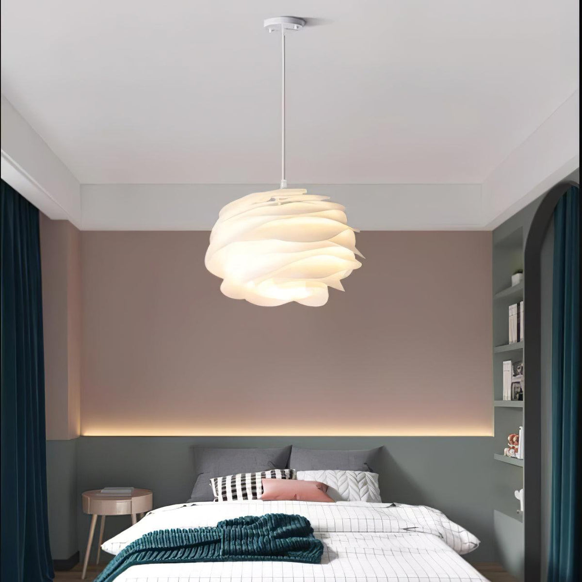 Kirove Pendant Lamp PVC Rose Floral Layered Romantic