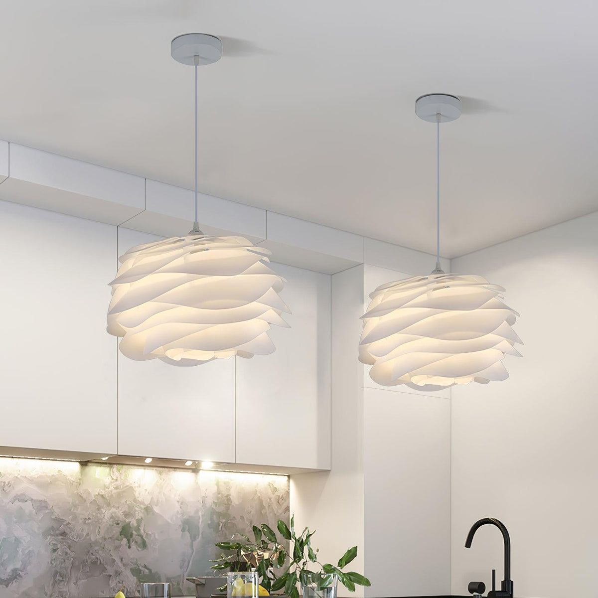Kirove Pendant Lamp PVC Rose Floral Layered Romantic
