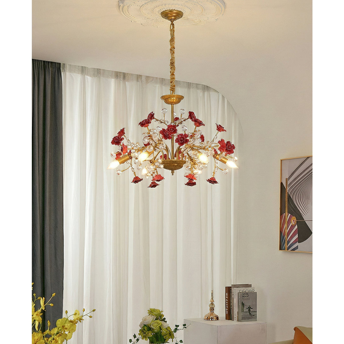 Budox Crystal Floral Chandelier