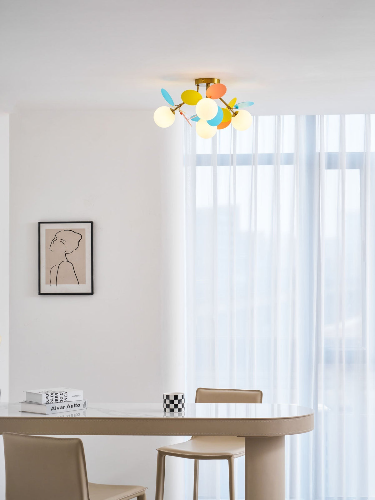 Zoina Round Macaron Flush Mount Ceiling Light