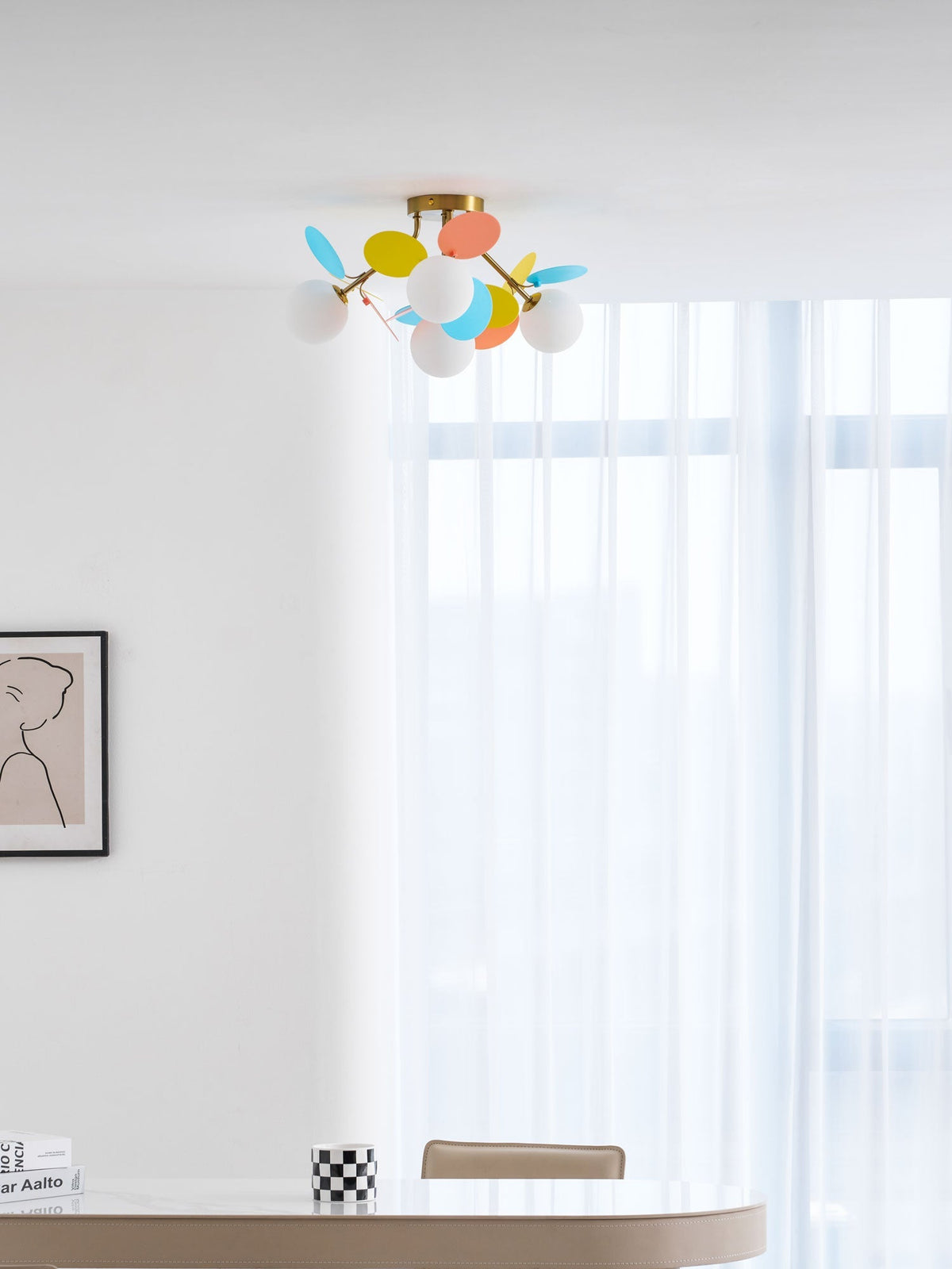 Zoina Round Macaron Flush Mount Ceiling Light