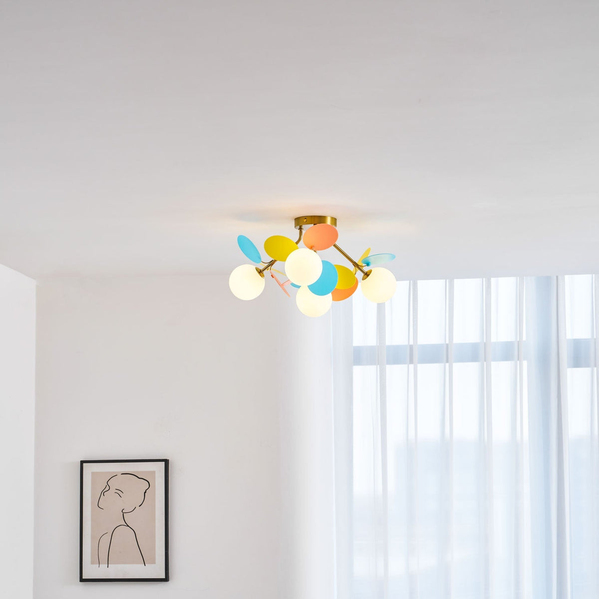 Zoina Round Macaron Flush Mount Ceiling Light