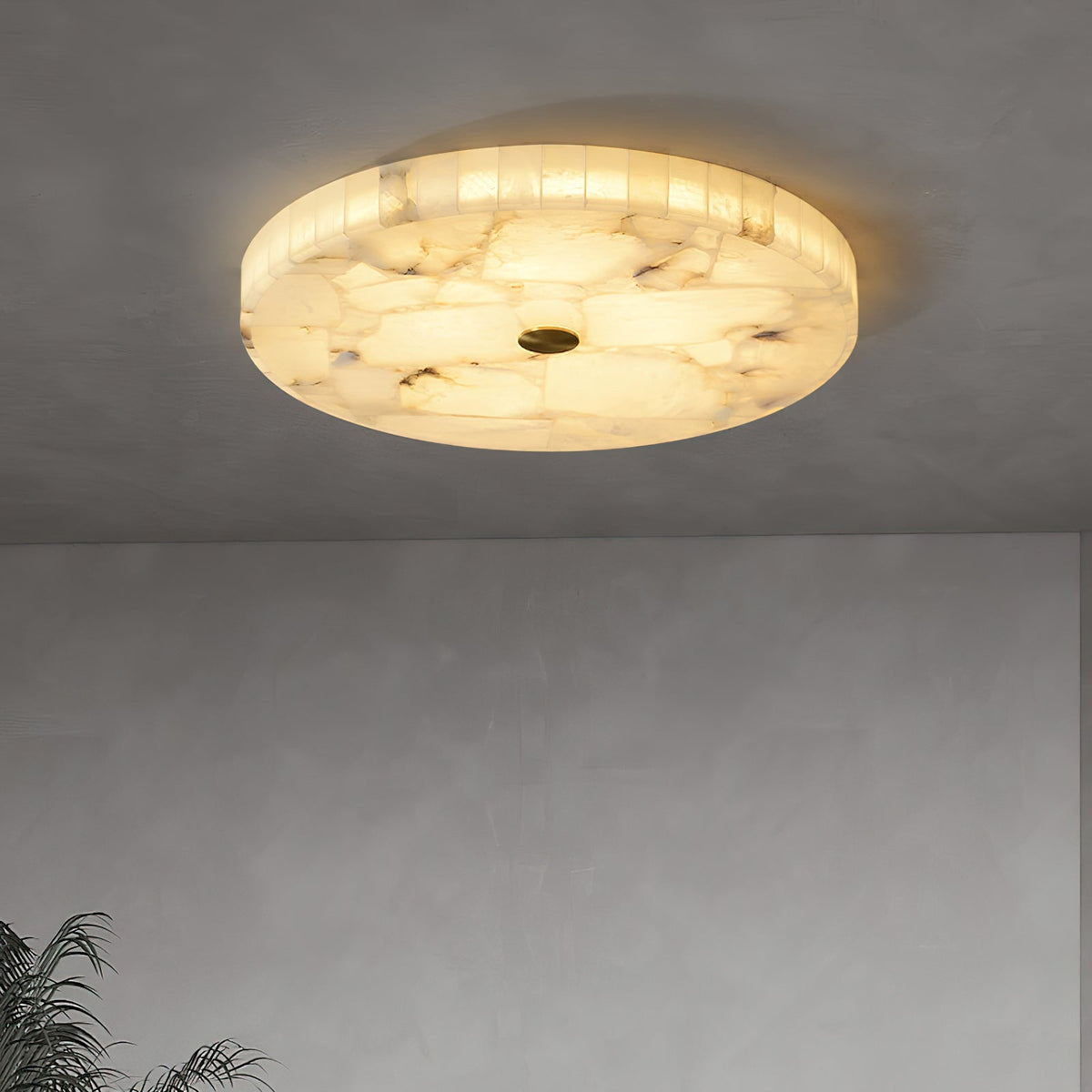 Nivael Round Alabaster Ceiling Lamp