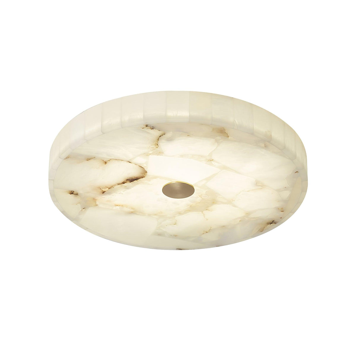 Zeko Round Alabaster Flush Mount Ceiling Light