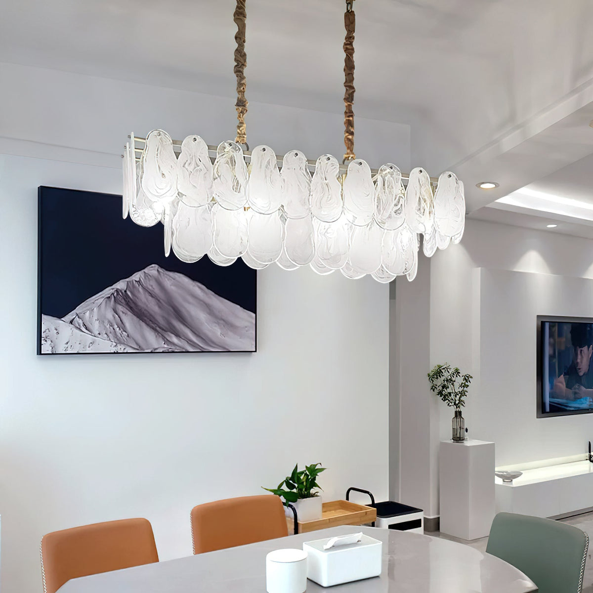 Dren Postmodern Luxury Round Cloud Glass Chandelier