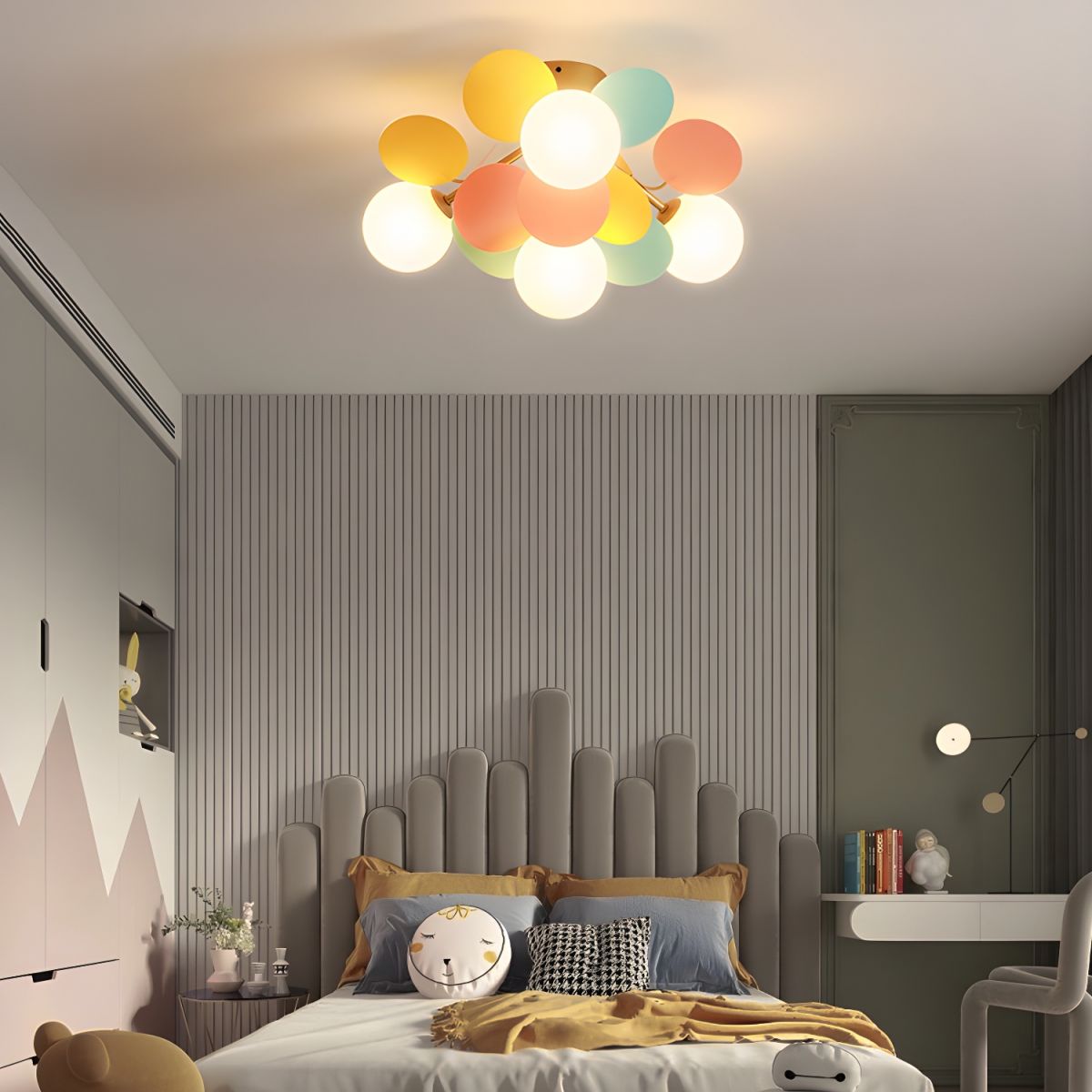 Zoina Round Macaron Flush Mount Ceiling Light
