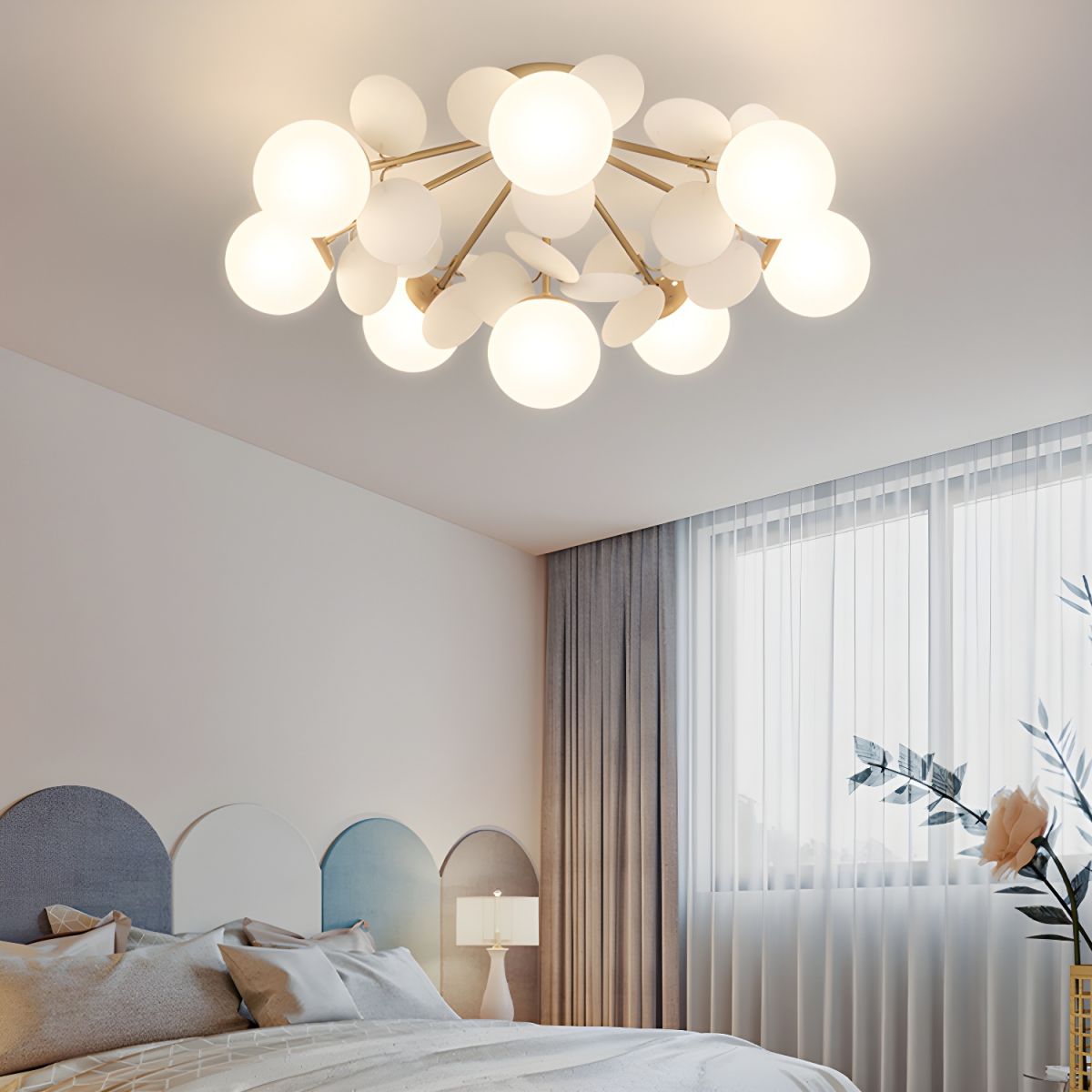 Zoina Round Macaron Flush Mount Ceiling Light