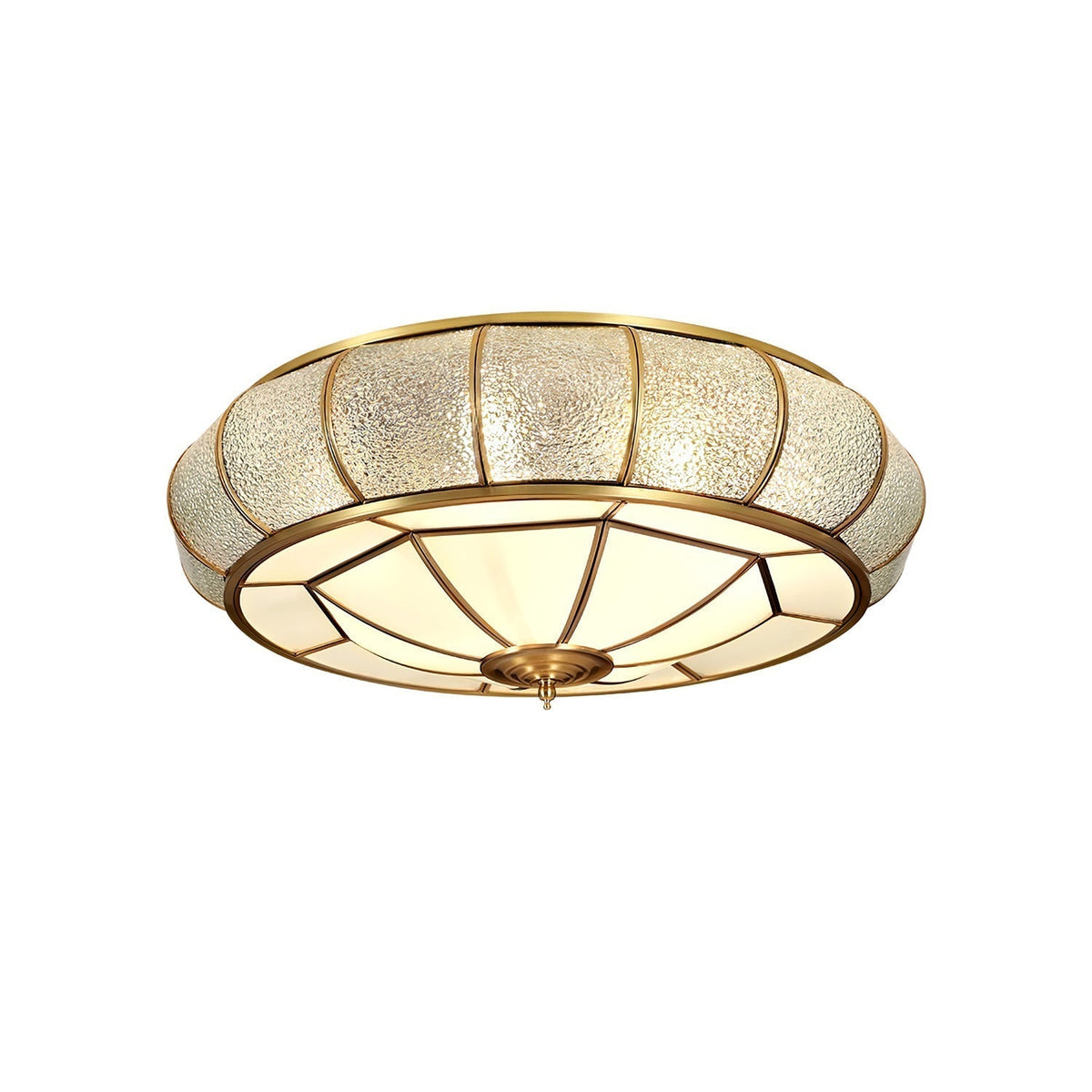 Zothaus Traditional Round Textured Glass Ceiling Light