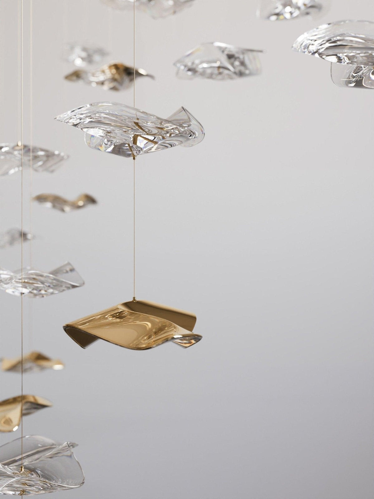 Nephele Crystal Leaf Chandelier