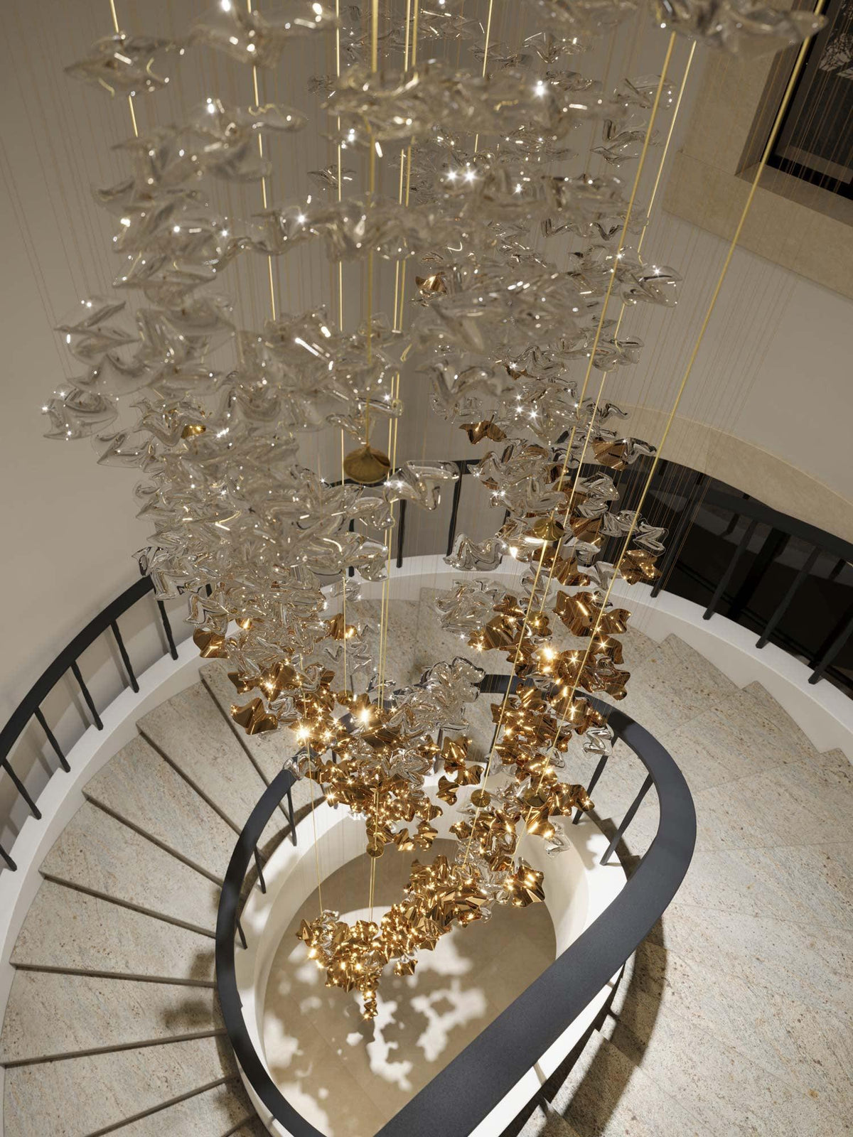 Velaise Luxury Tidal Art Glass Pendants Lamp