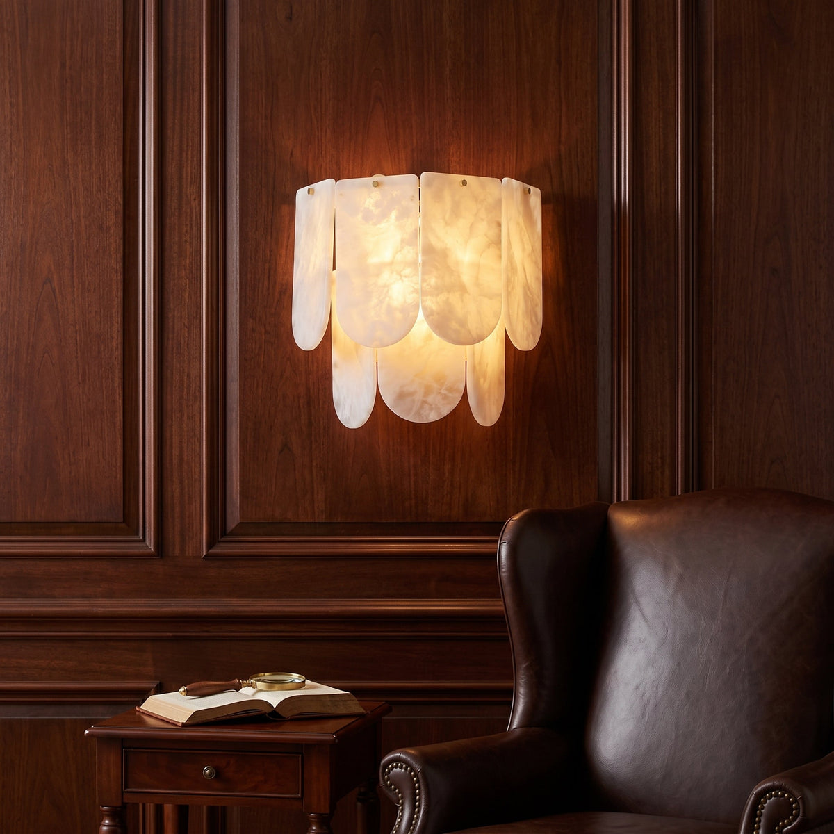 Ormondcombe Alabaster Tile Wall Sconce