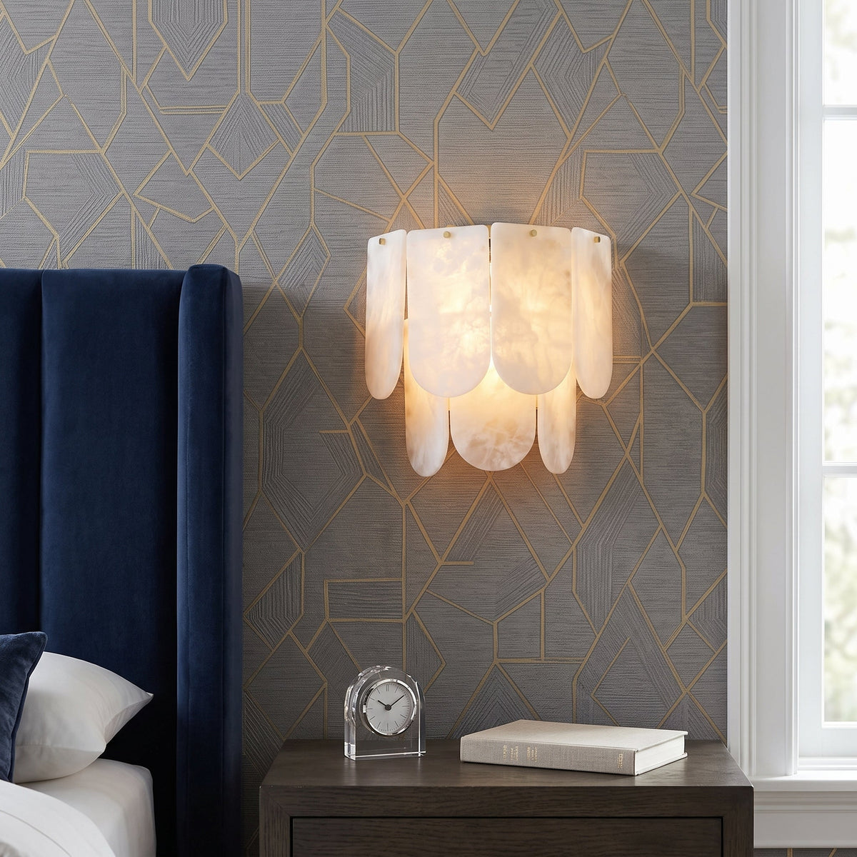 Ormondcombe Alabaster Tile Wall Sconce