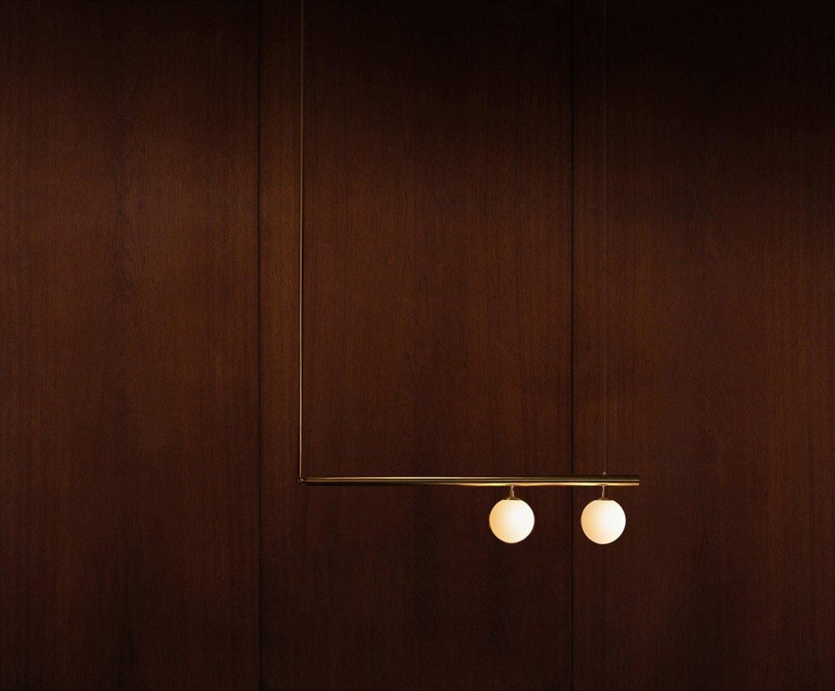 Estix Pendant Lamp Brass Linear Satellite Minimalist