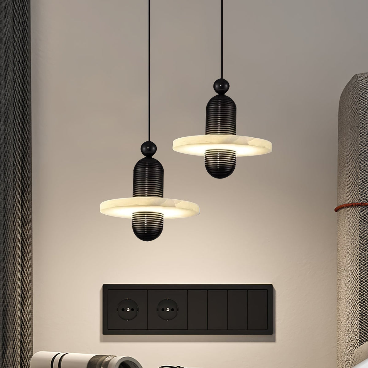 Avenirina Brushed Brass Alabaster Pendant Light