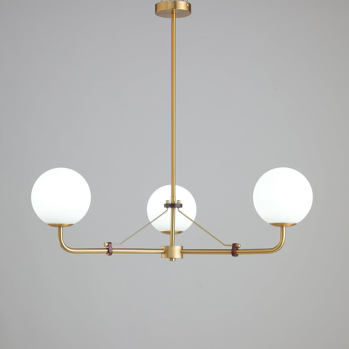 Oriarelle Chandelier Brass Globe Savanna Elegant