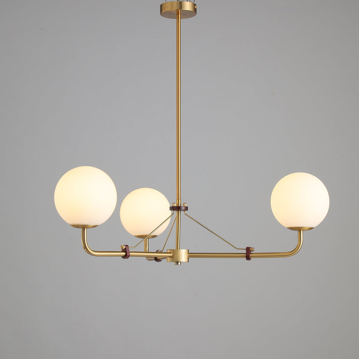 Oriarelle Chandelier Brass Globe Savanna Elegant