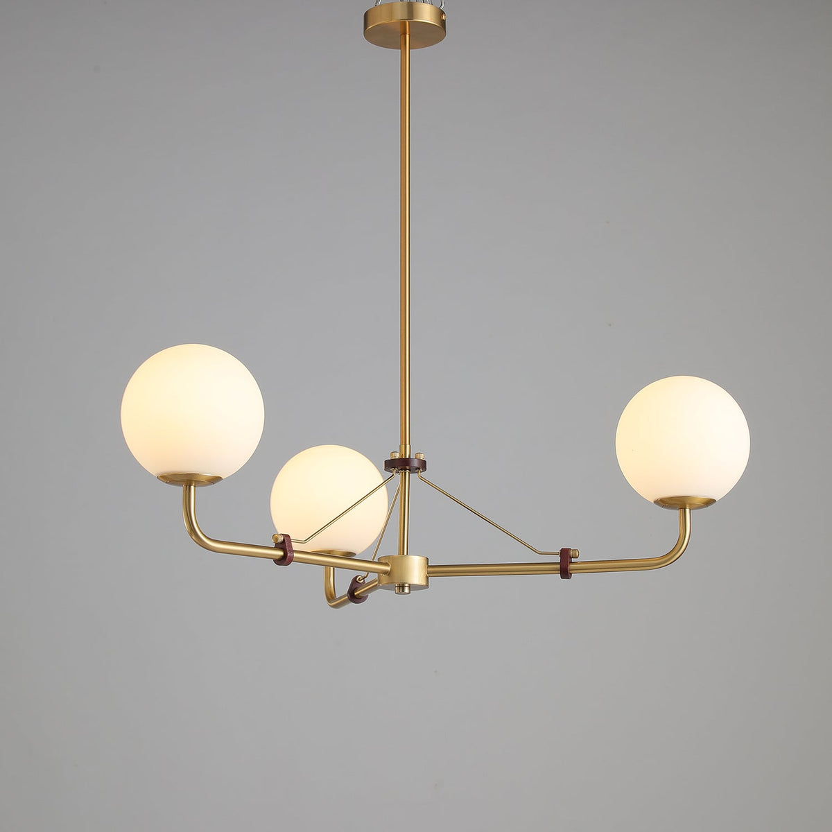 Oriarelle Chandelier Brass Globe Savanna Elegant