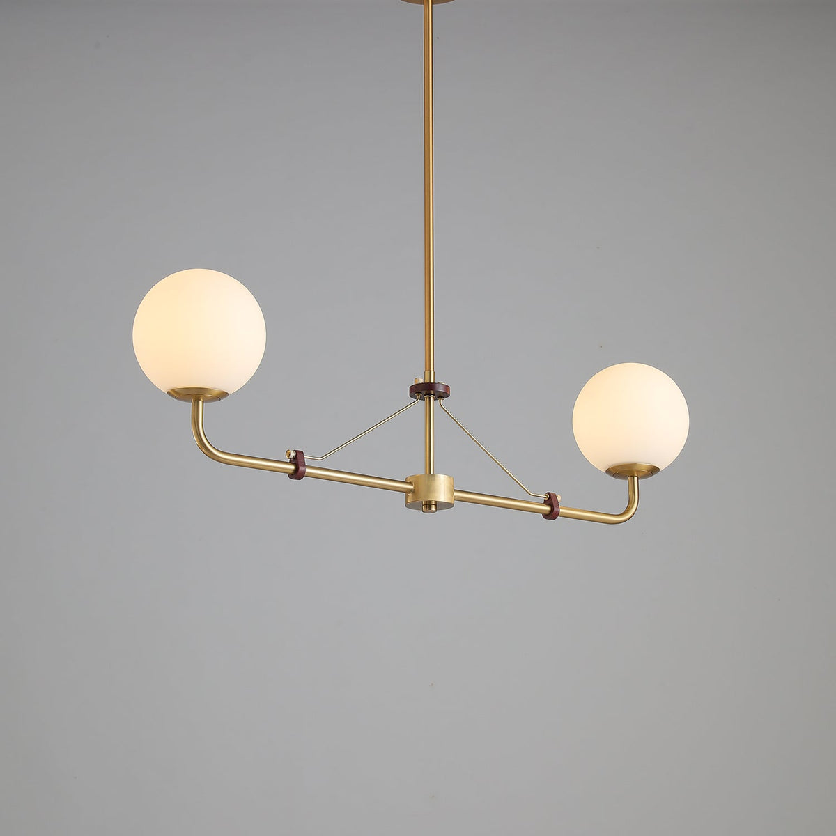 Oriarelle Chandelier Brass Globe Savanna Elegant