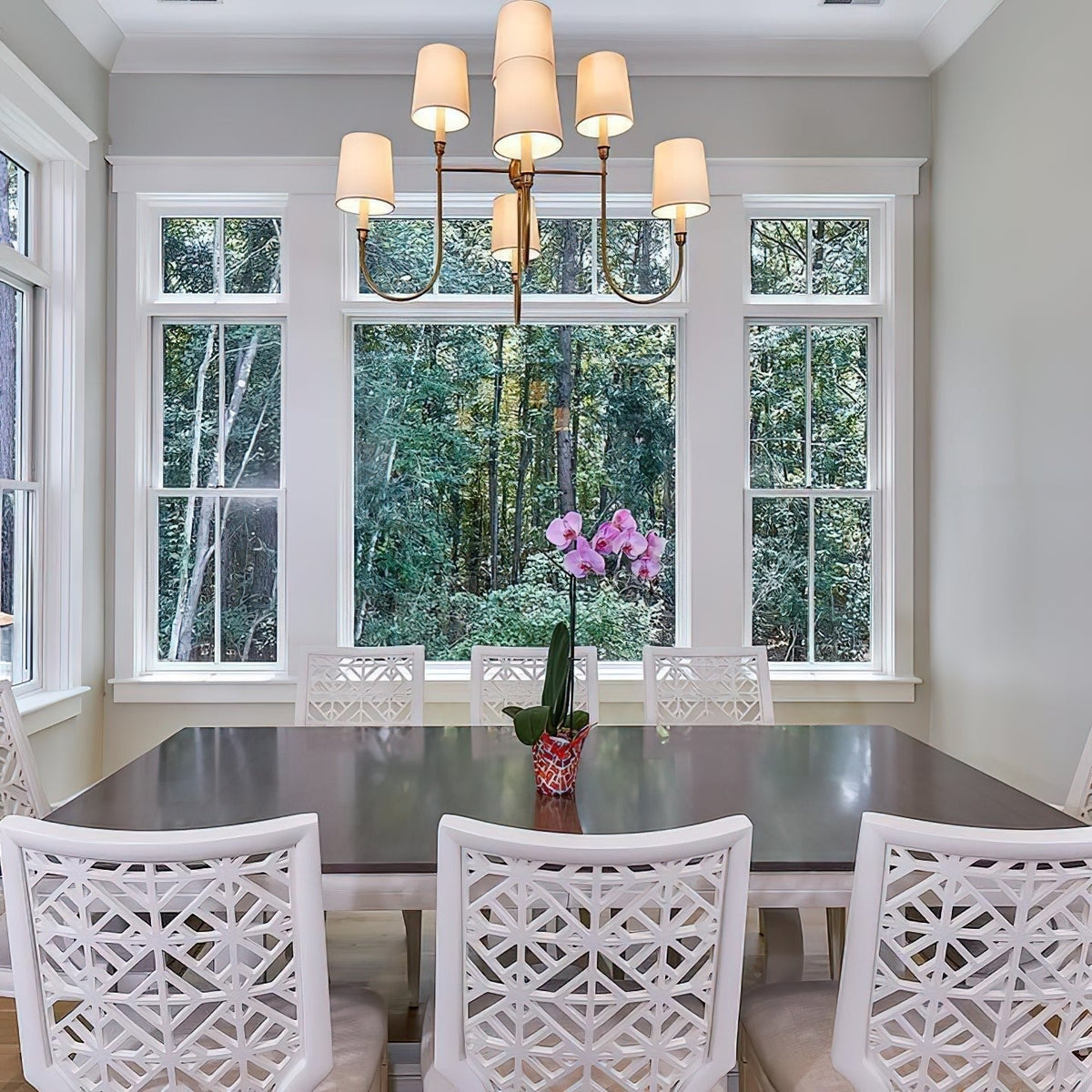 Orianine Chandelier Vendome Brass White Shade
