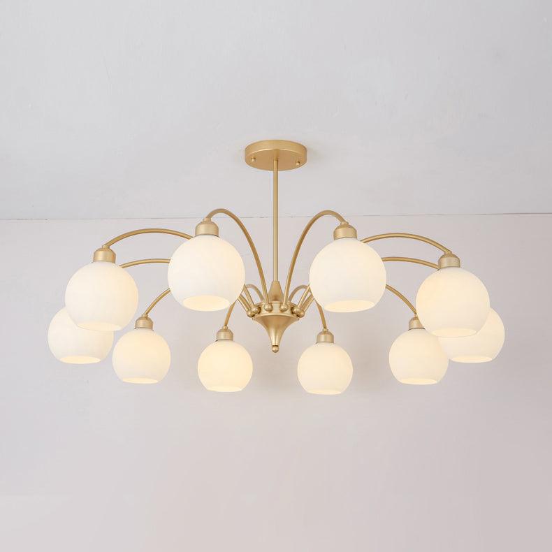 Zusk Chandelier Sculptural Glass Gold Modern 8-Light