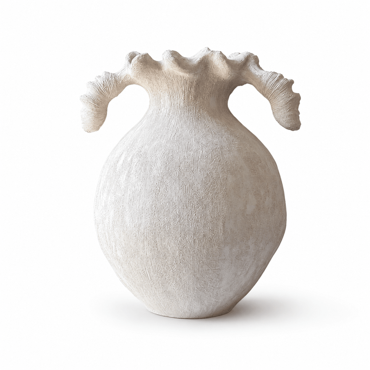 Sculptural Sand Texture Ivory Vase