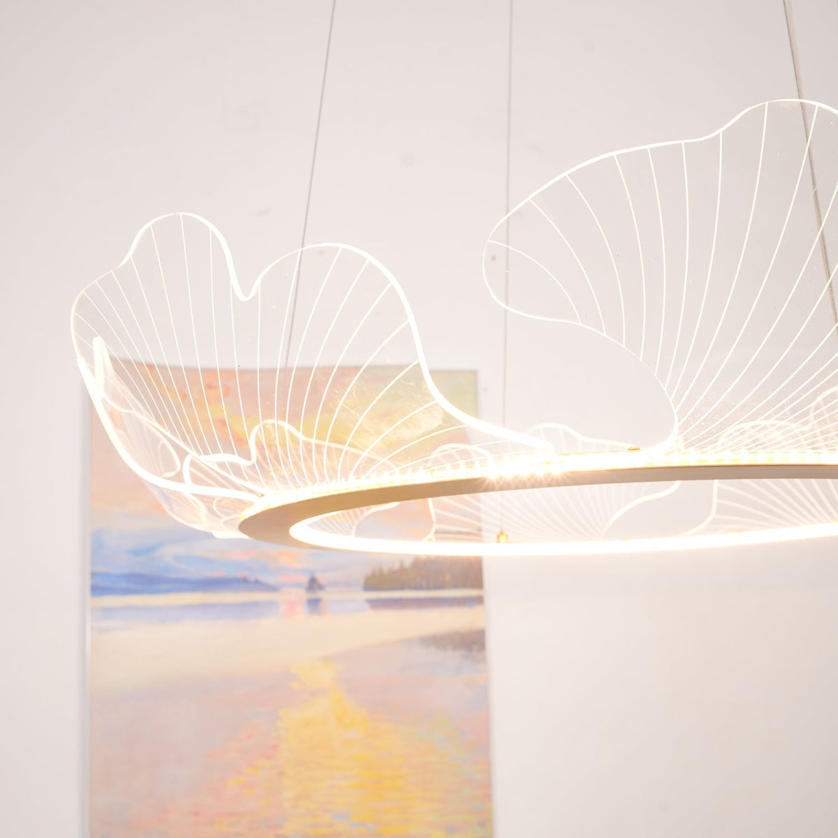 Lucisora Pendant Lamp Frosted Acrylic Floral Ring