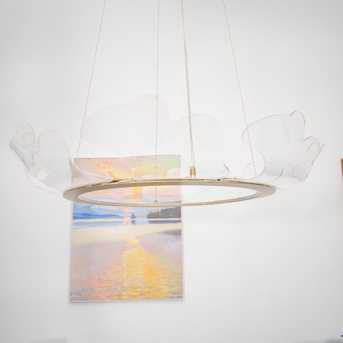 Lucisora Pendant Lamp Frosted Acrylic Floral Ring