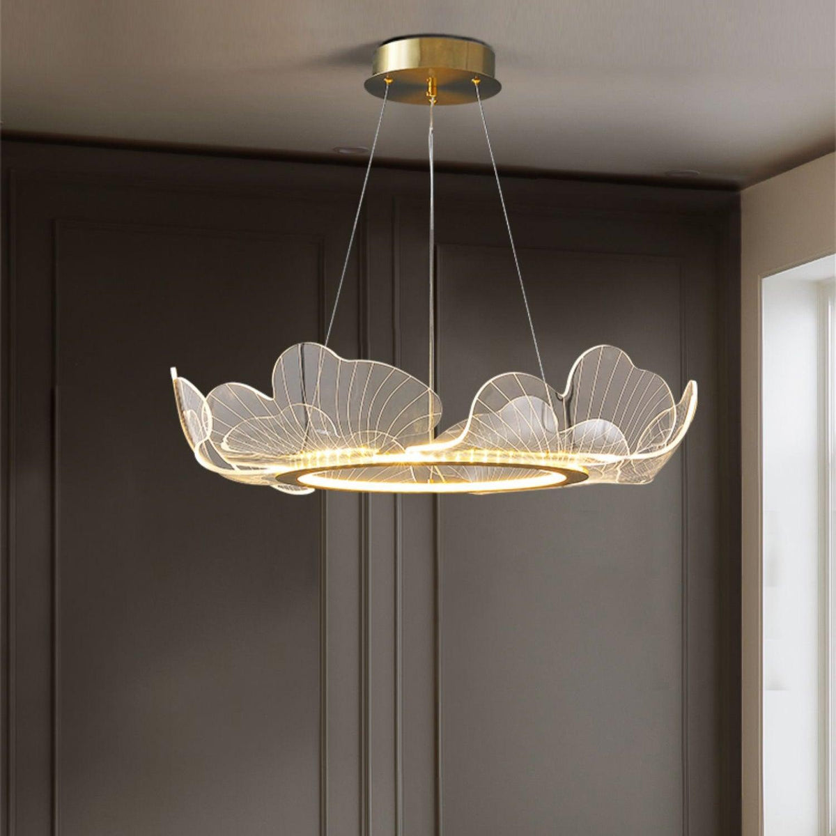 Lucisora Pendant Lamp Frosted Acrylic Floral Ring