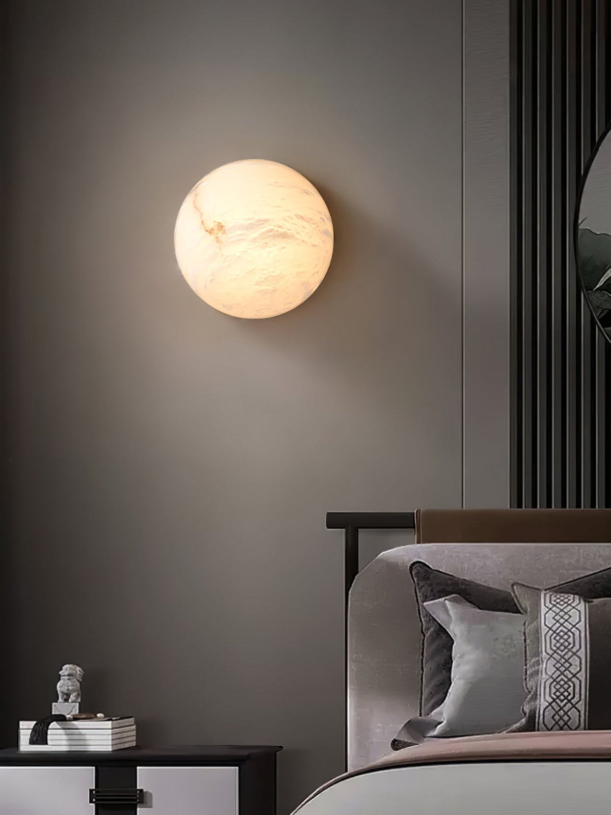 Elvar Semicircular Minimalist Alabaster Ceiling Light