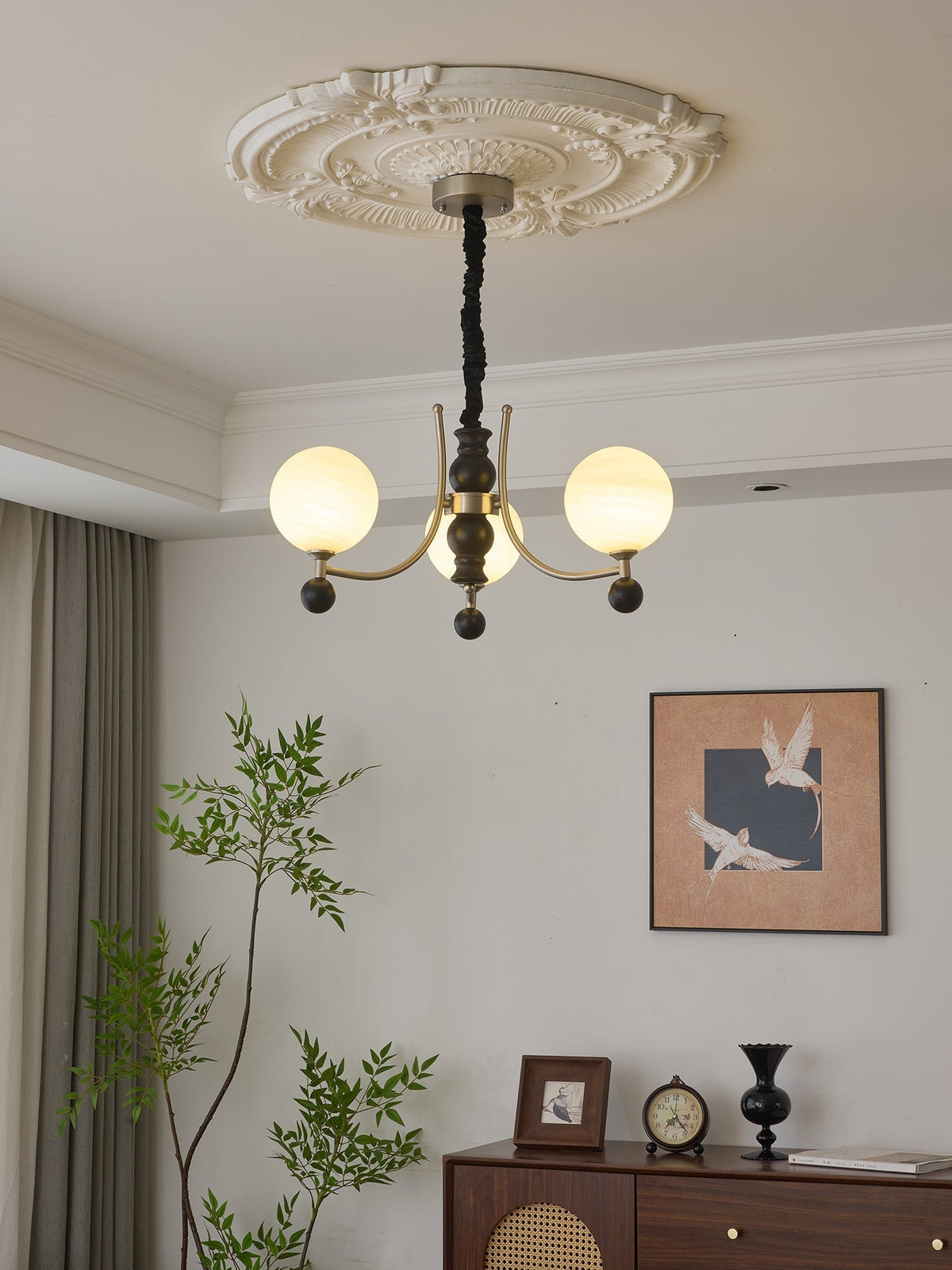 Serenus Traditional Sphere Wood Chandelier