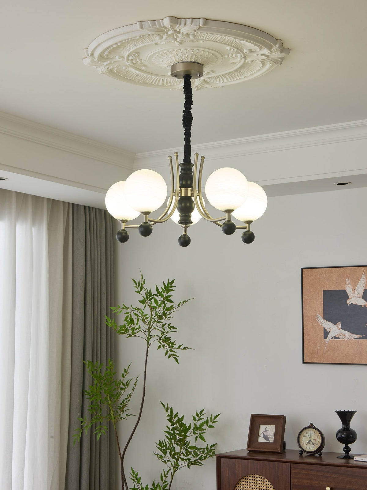 Serenus Traditional Sphere Wood Chandelier
