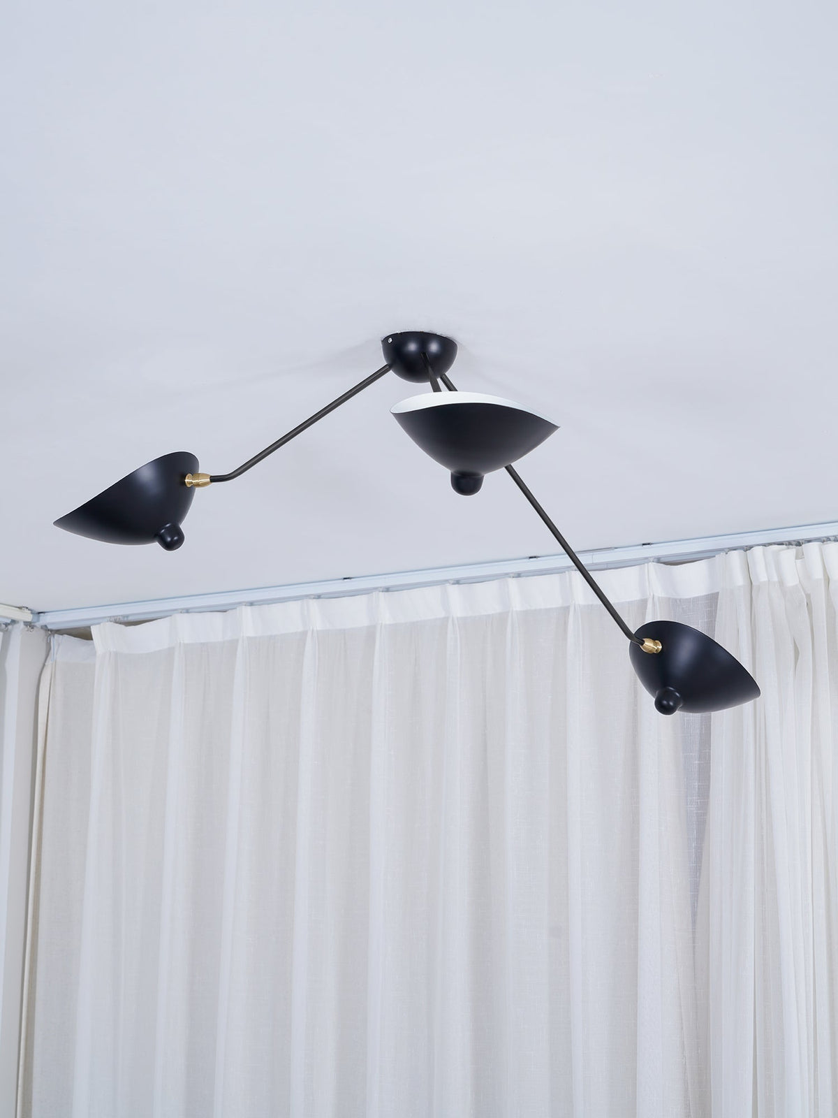 Elaoraine Ceiling Lamp Three Arm Black Sculptural