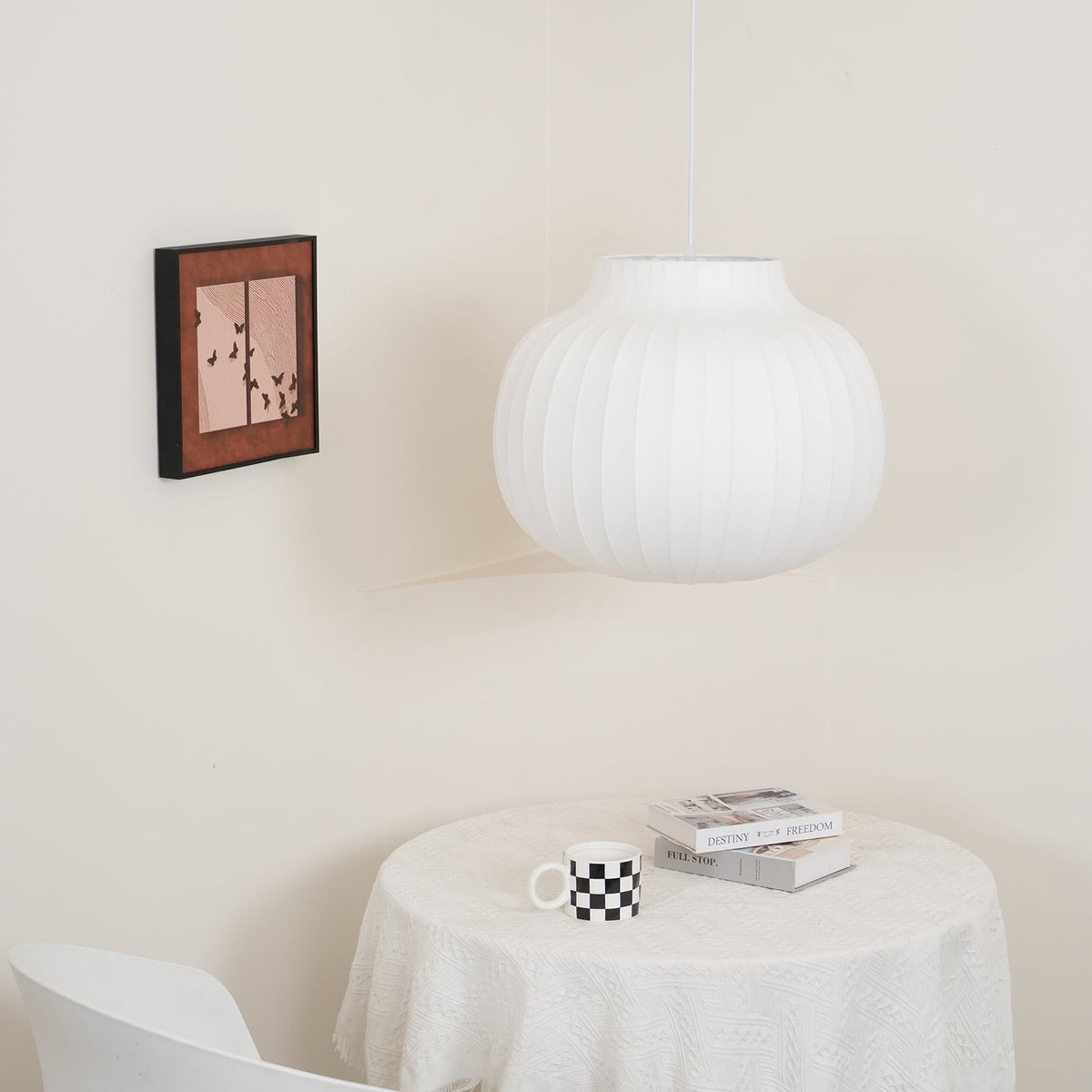 Teriivora Silk Ribbed Pendant Light
