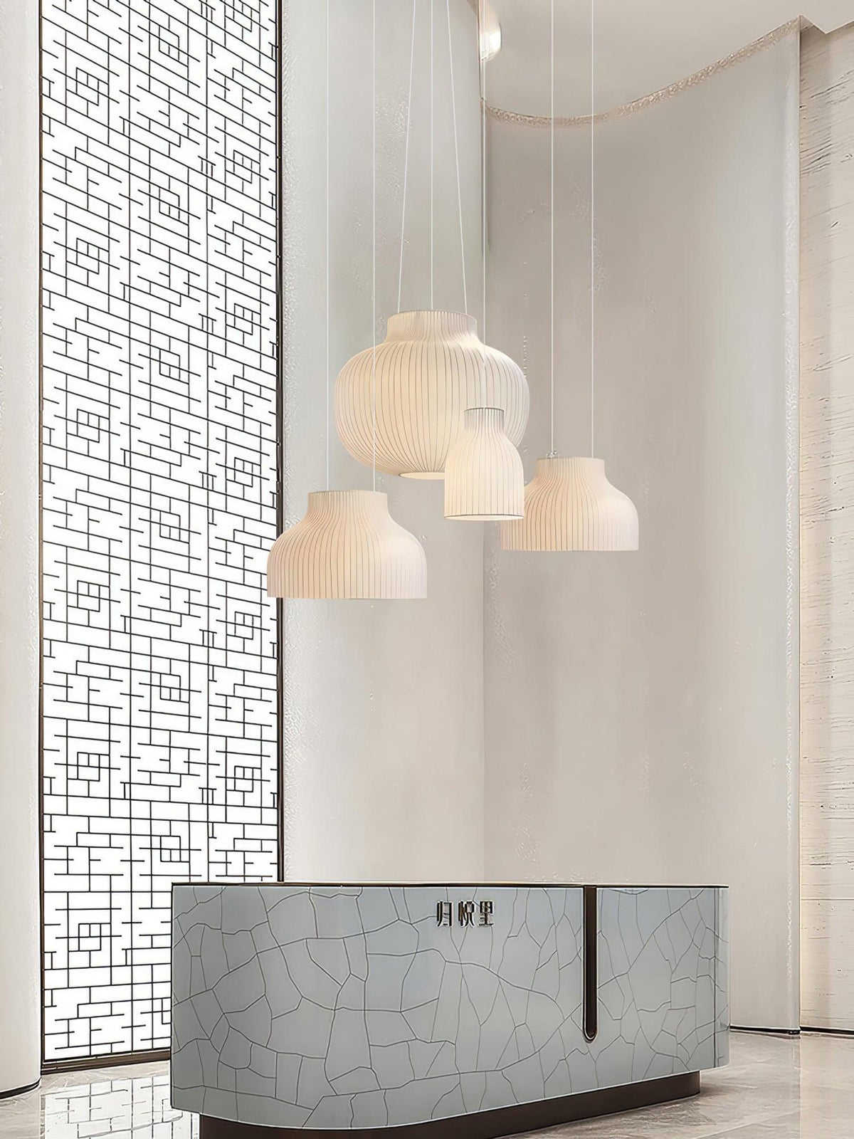 Teriivora Silk Ribbed Pendant Light