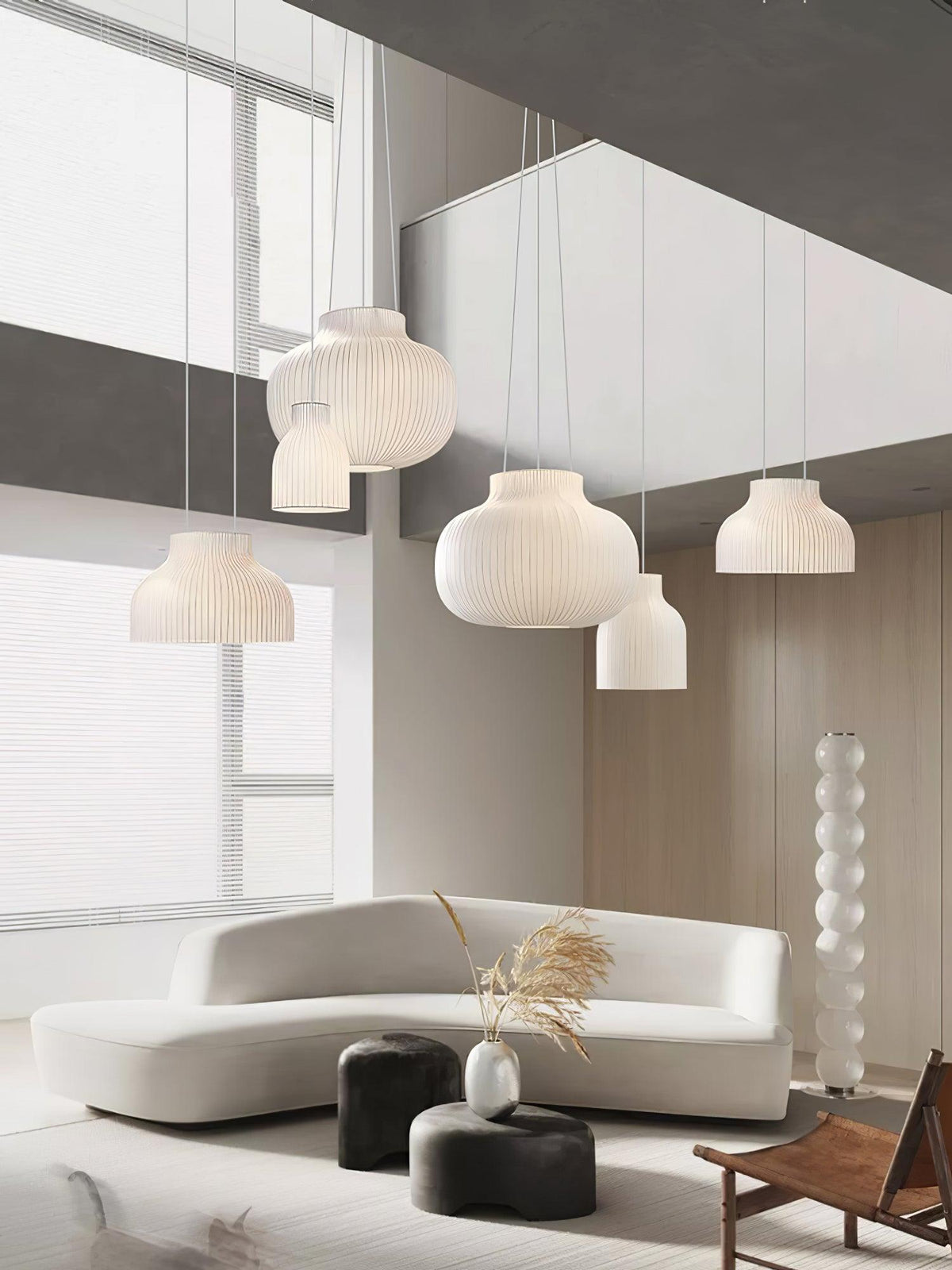 Teriivora Silk Ribbed Pendant Light