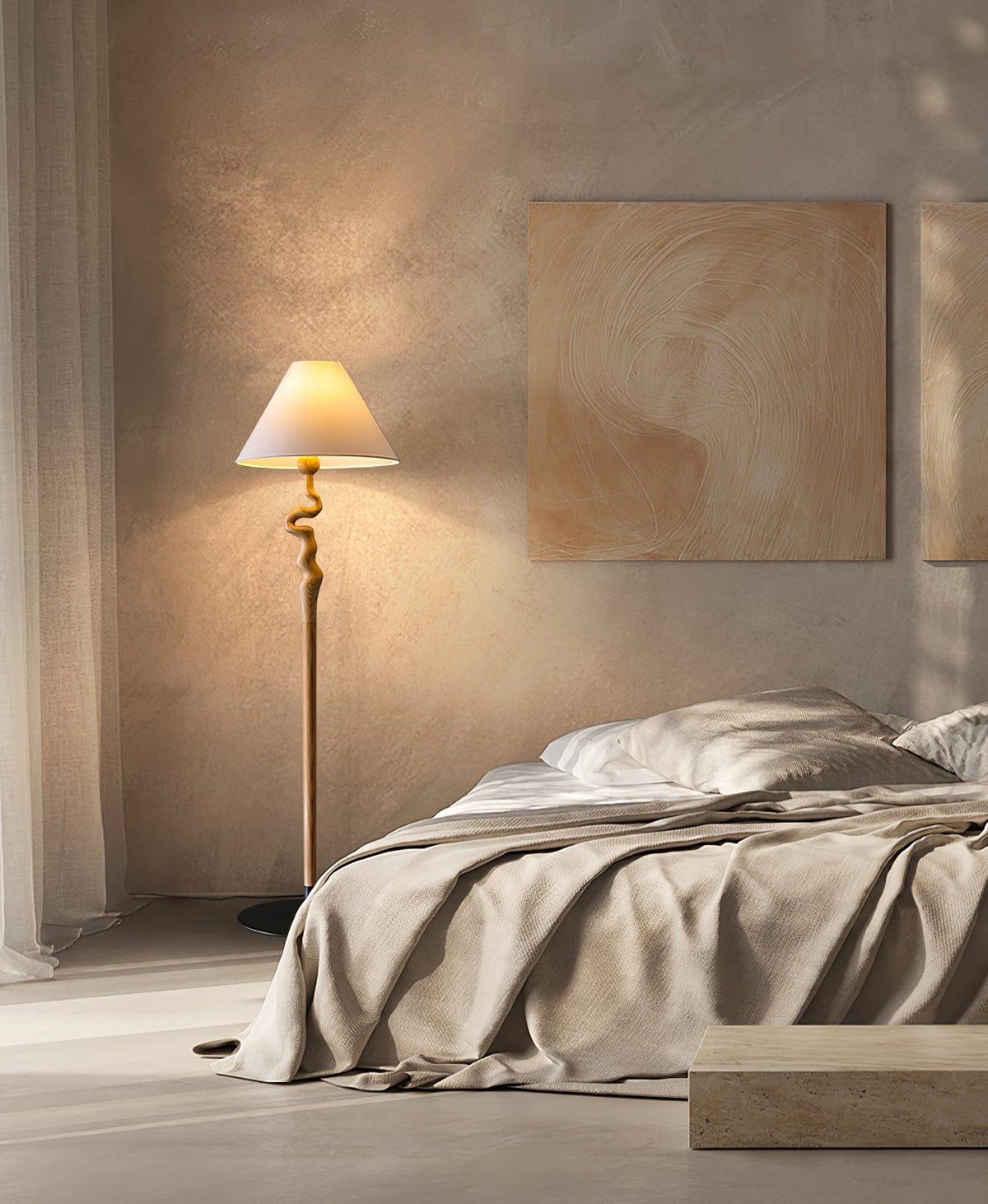 Avloril Artistic Wooden Floor Lamp