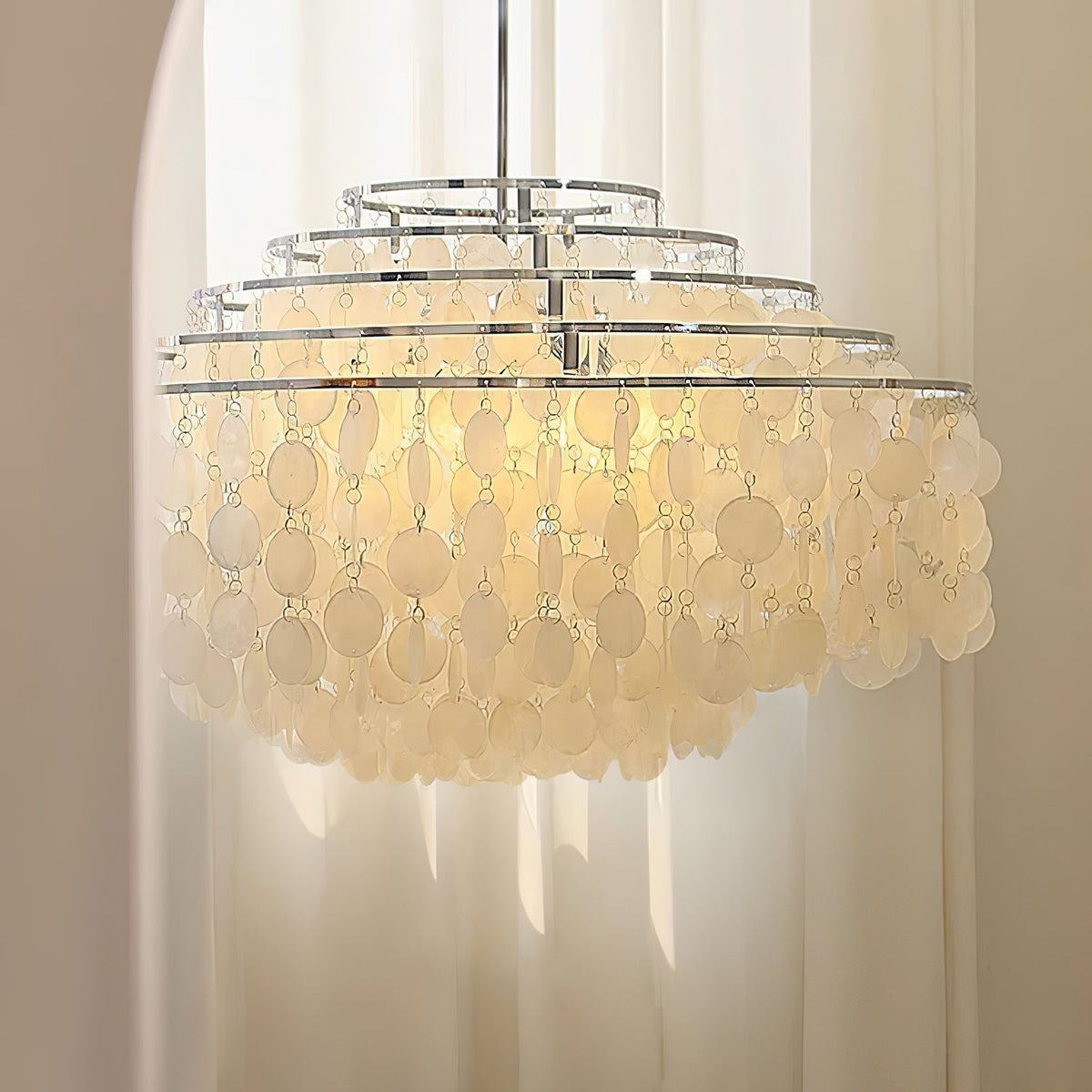 Rivena Pendant Lamp Round Shell Ring