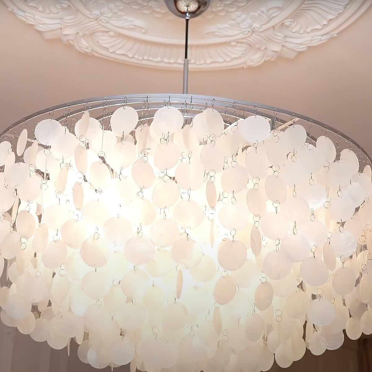 Rivena Pendant Lamp Round Shell Ring