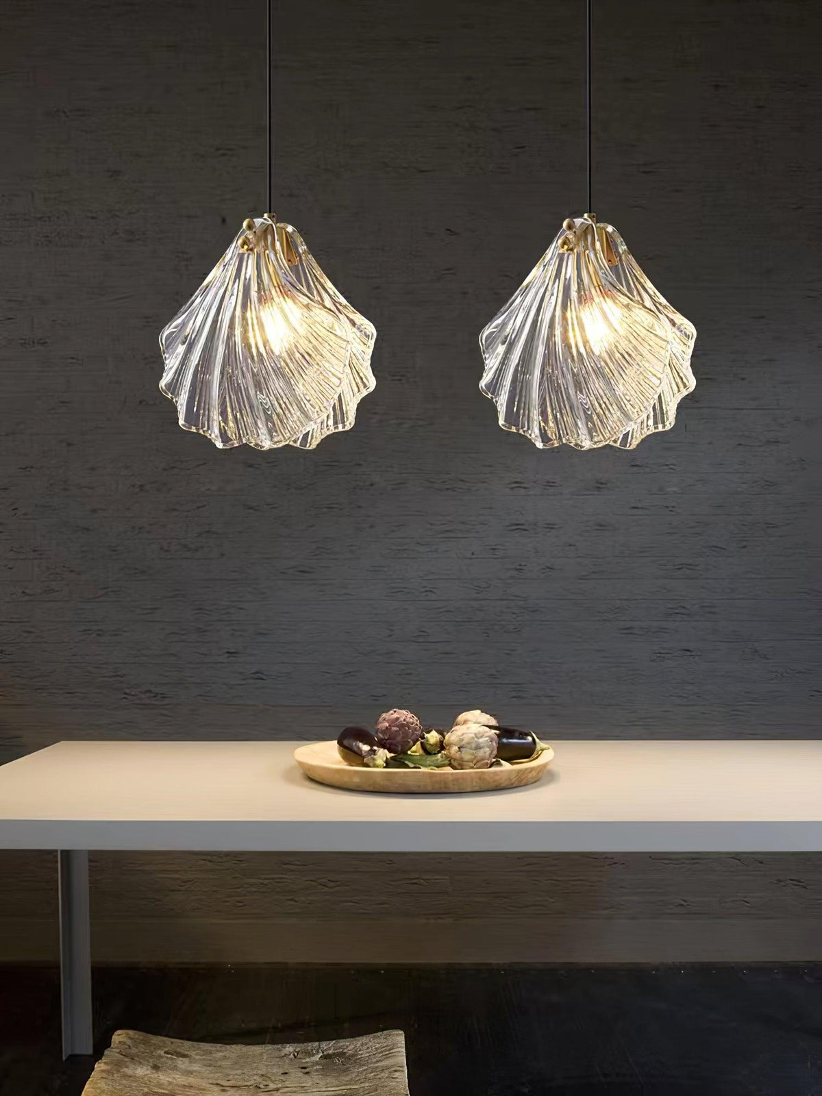Covene Nordic Art Shell Mini Swag Glass Pendant Light