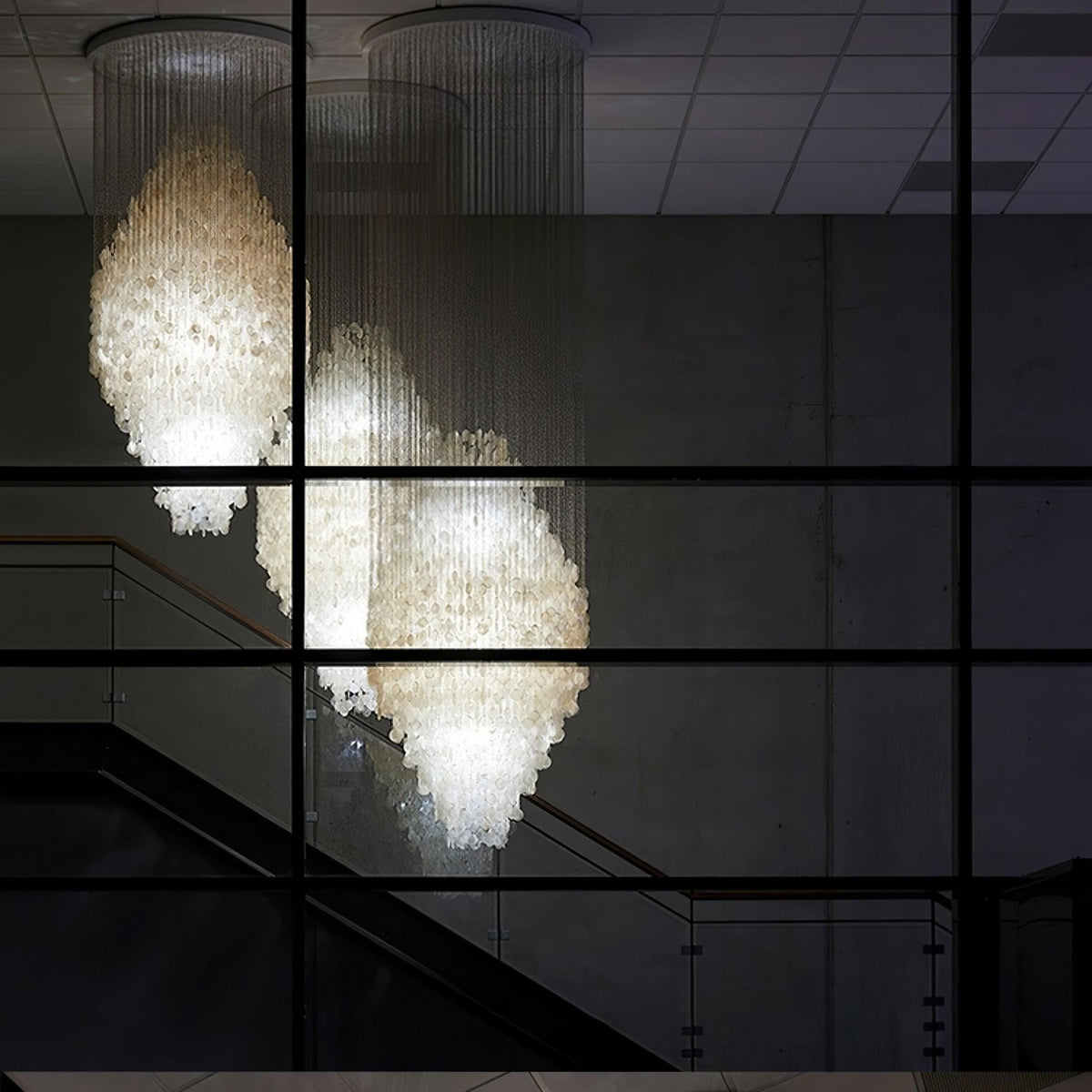 Neloza Coastal Shell Waterfall Pendant Light
