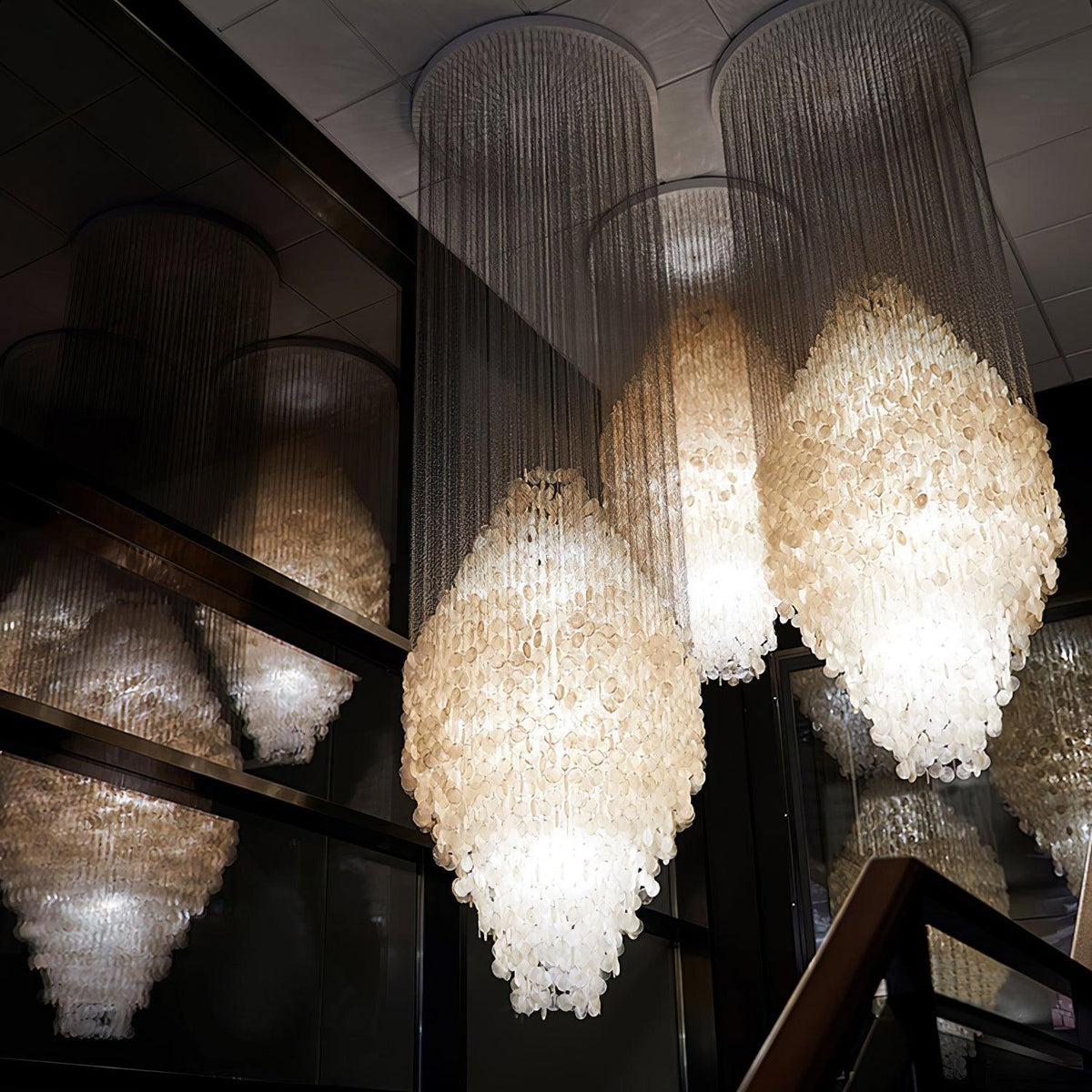 Neloza Coastal Shell Waterfall Pendant Light