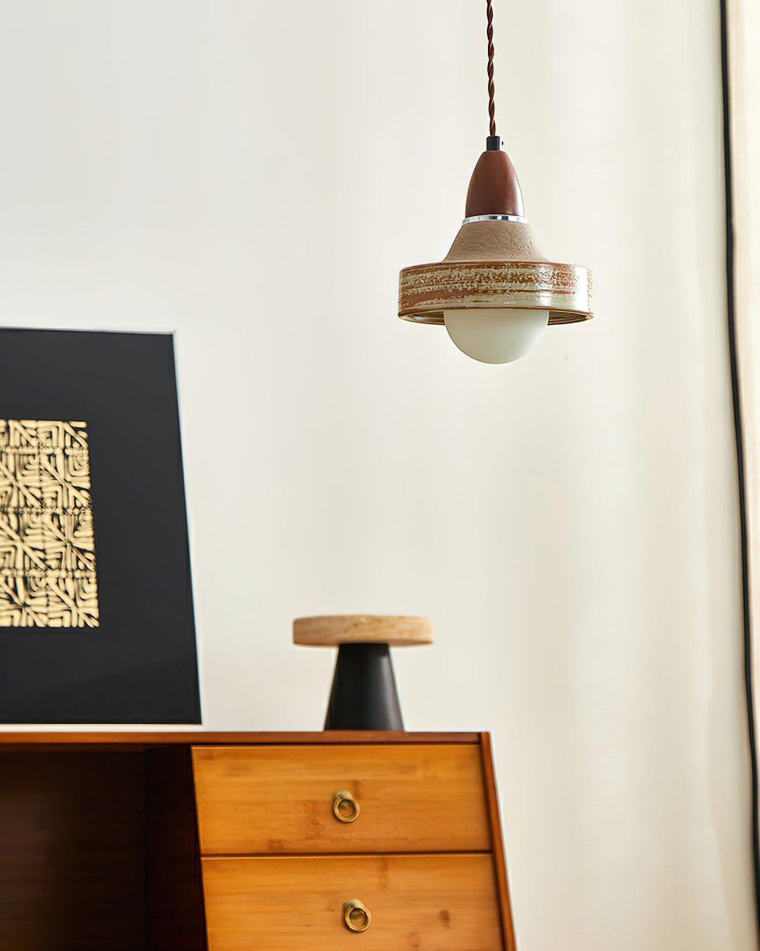 Sierra Premium Nordic Art Ceramics Wood Pendant Lamp