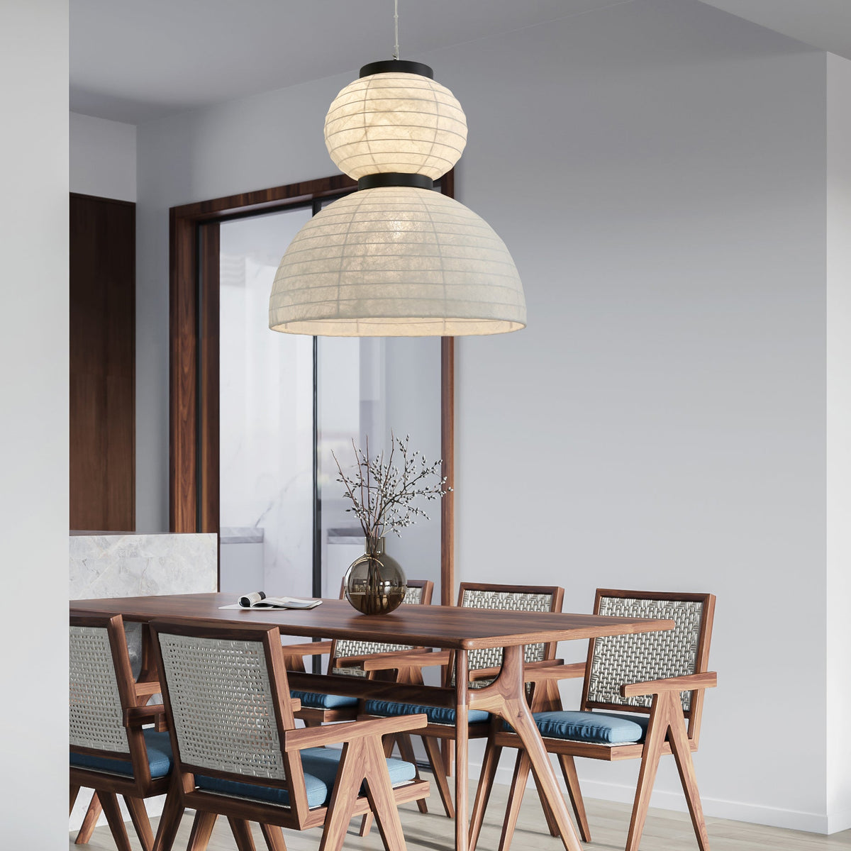 Uldoror Traditional Art Modern Silk Pendant Light